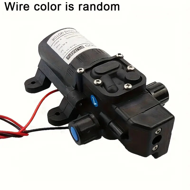 Temu 100W DC12V self-priming water pump with high pressure, compact design, and durable build for reliable water transfer.