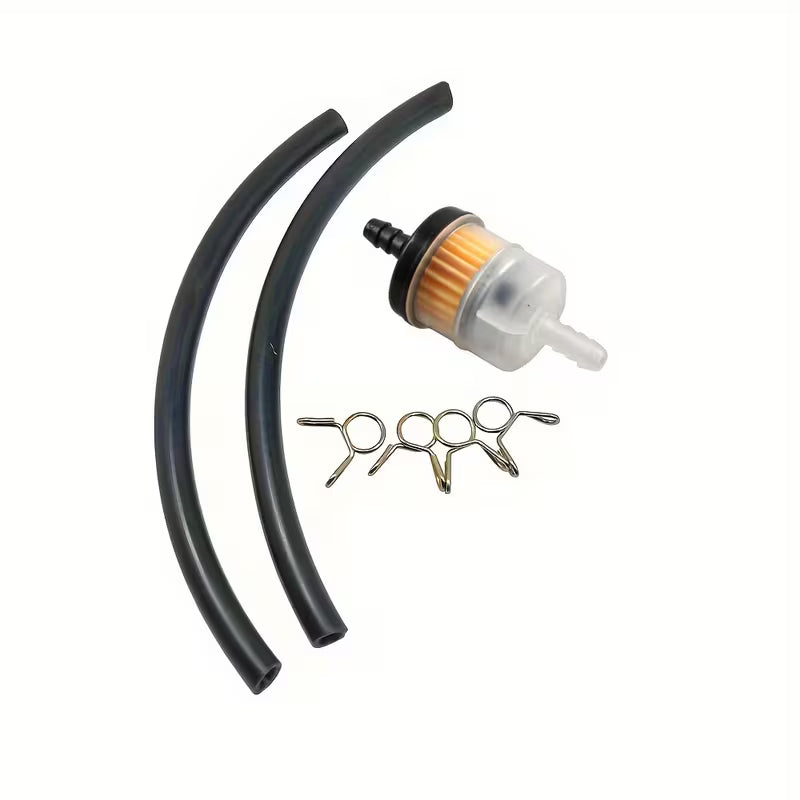 Temu 6MM motorcycle dirt bike ATV scooter fuel tank petcock valve with On/Off switch, showing the black fuel valve and hose connection.