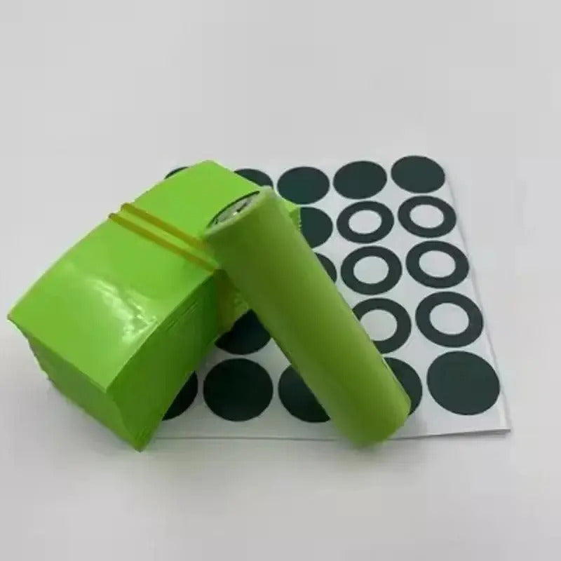 100-Piece FRUIT GREEN Heat Shrink Tubing & Barley Paper Rings Set for Lithium Cells
