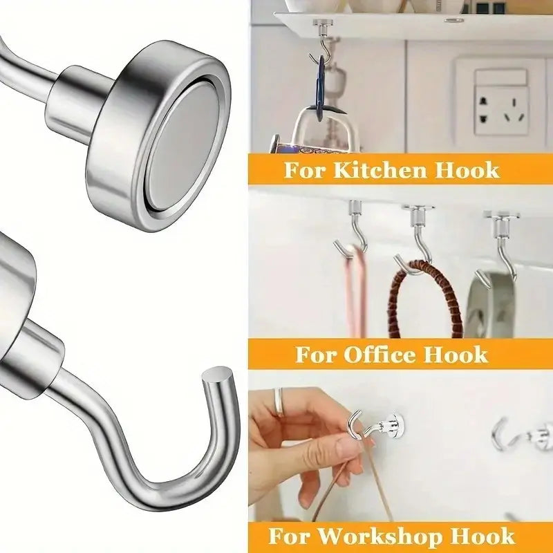 20pcs Magnetic Hooks, Heavy Duty 11.34KG Neodymium Magnets