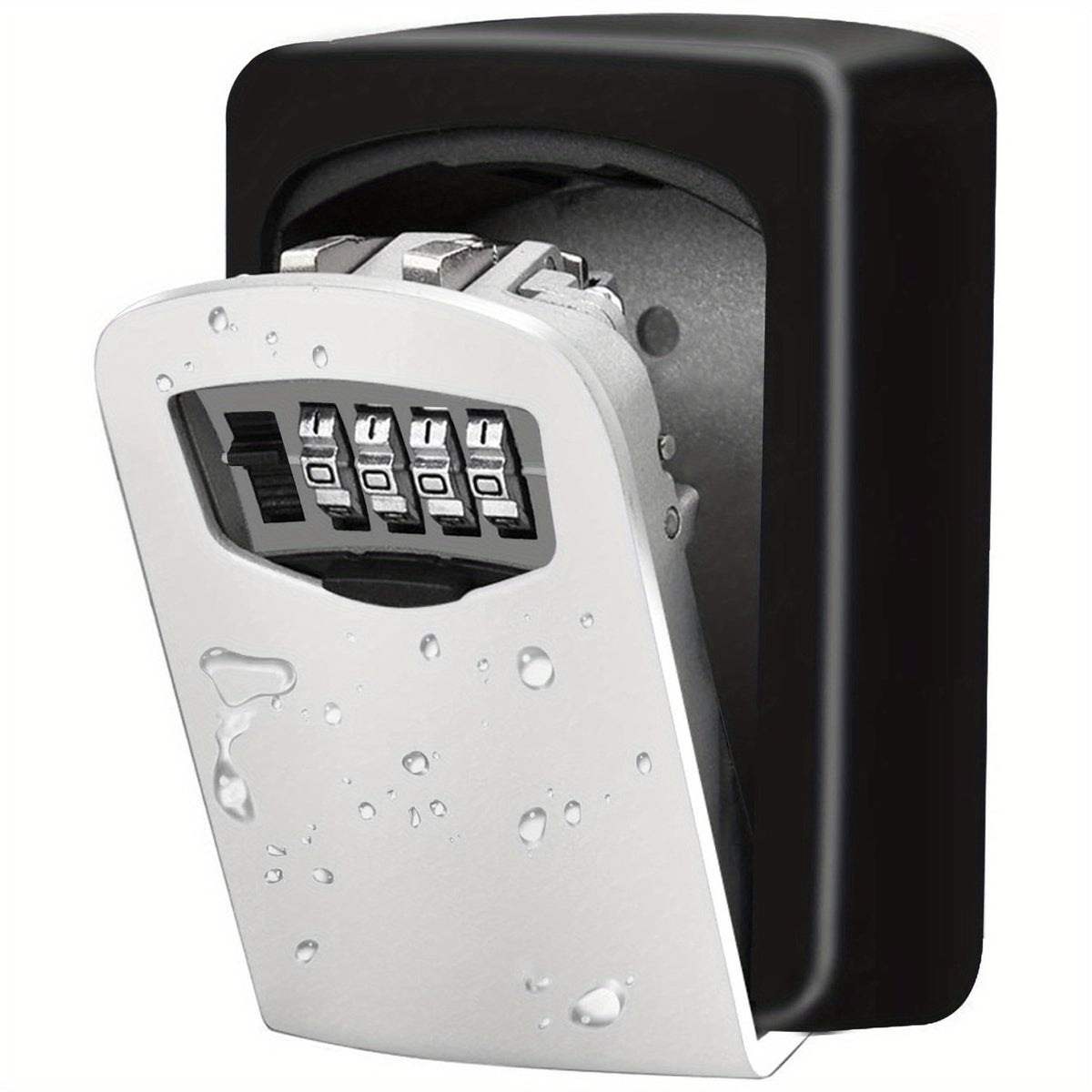 Ultra-secure safety key box by Temu, sturdy metal lockbox with secure latch for storing house keys safely.