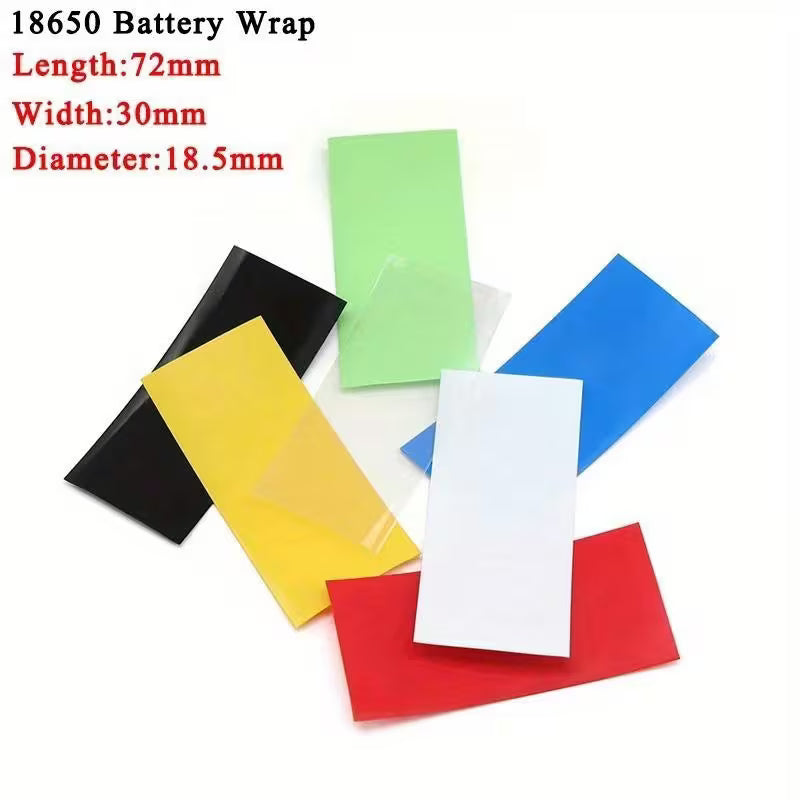 100pcs 18650 Tubes - Heavy-Duty PVC Insulated Sleeve with Multi-Color Options