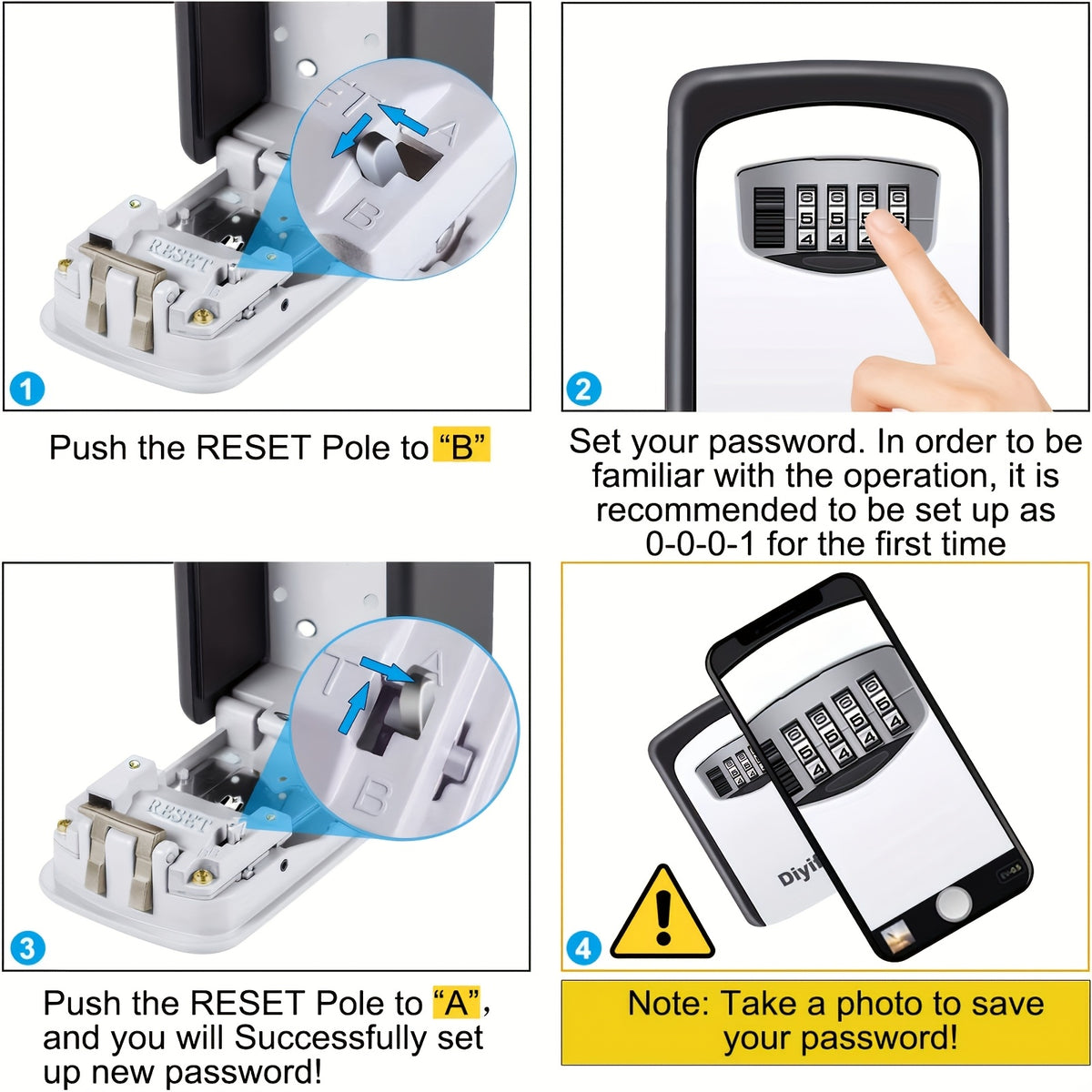 Temu ultra-secure safety key box with durable metal construction and secure lock system for safe key storage.