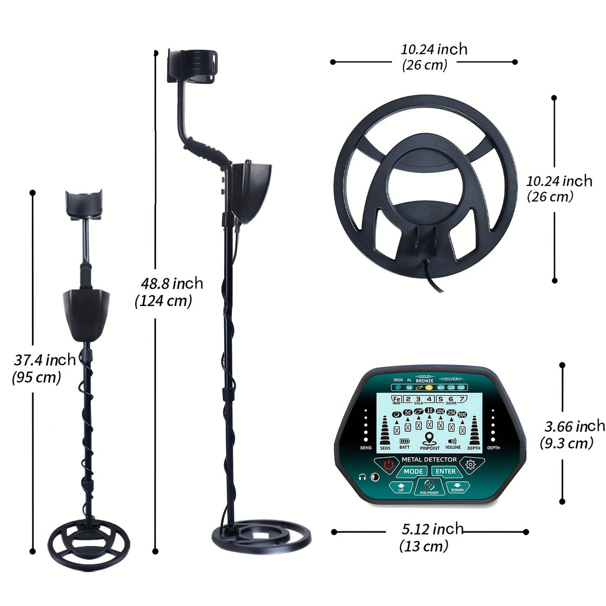 Temu TECLUNG high-precision metal detector with digital display, handheld device for detecting hidden metal objects.