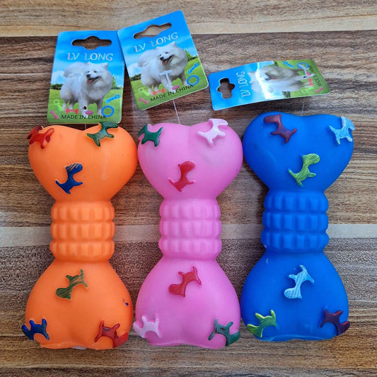 Dumbbell Styled Squeaky Chew Toy