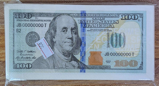 100 Dollar Bill Serviettes - 30 pieces