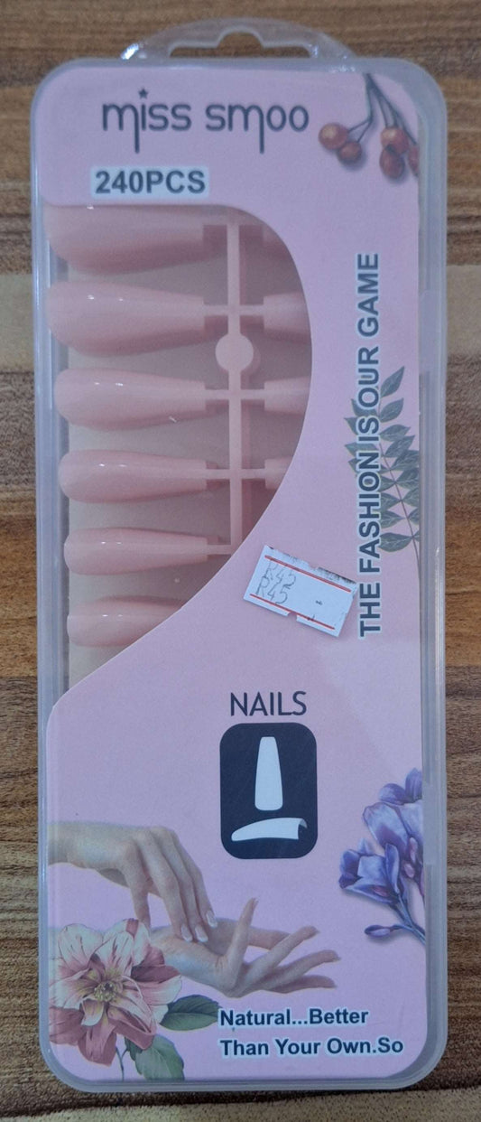 DIY Coffin Shaped Soft Gel Cover Pink Nails - 240pcs