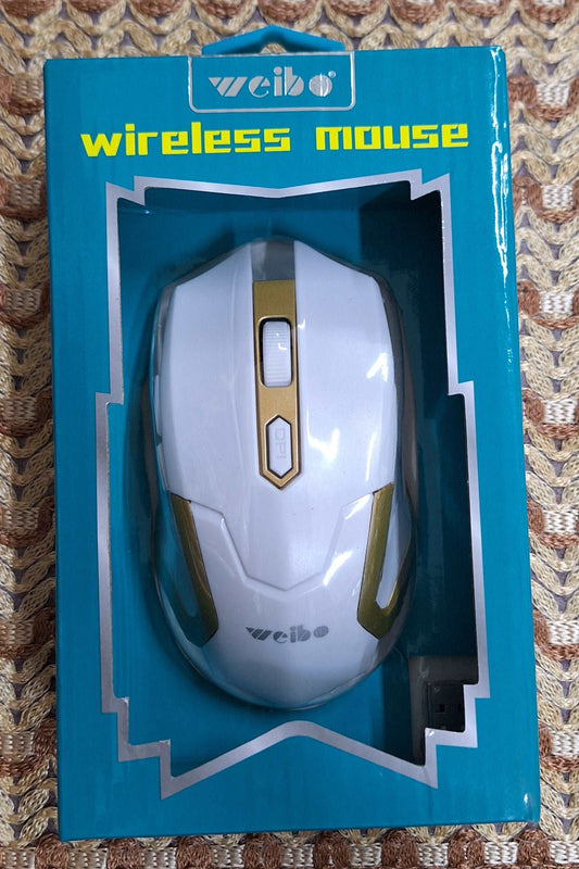 Wireless White & Gold Mouse