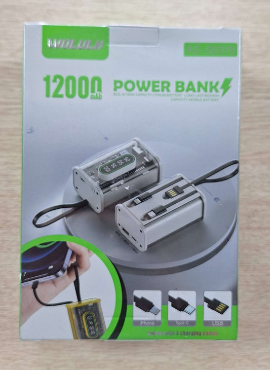 12000mAH Clear Cover Power Bank