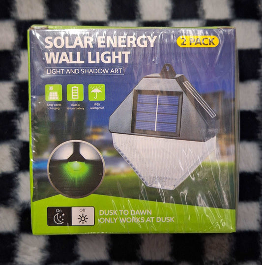 2 Pack Solar Energy Wall Light