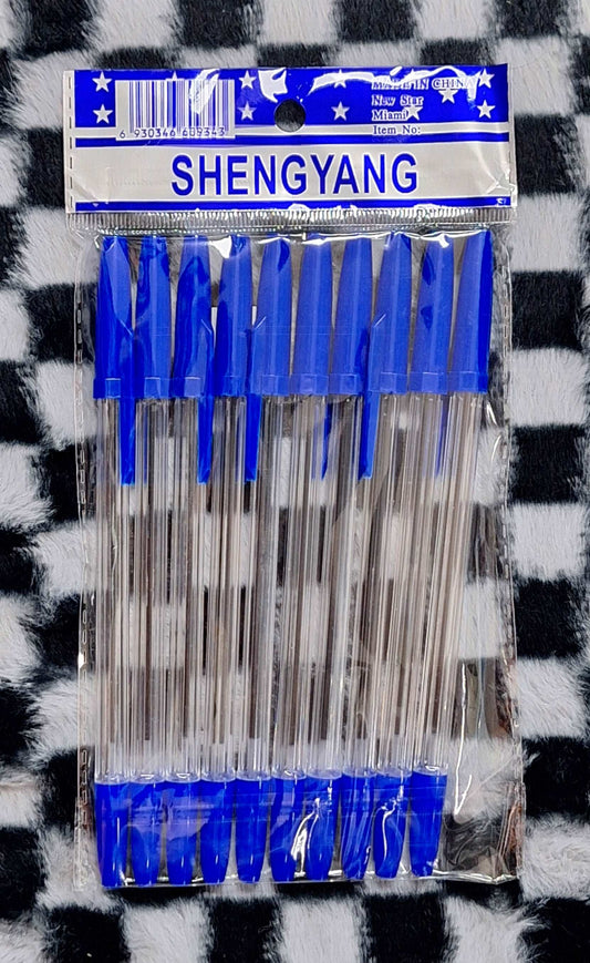 10pc Blue Pens