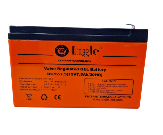 Ingle Valve Regulated Gel Battery (12v 7.5Ah)