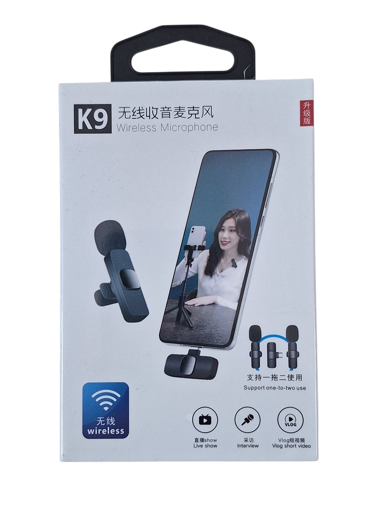 ET professional wireless Type-C lavalier microphone for smartphones and laptops, featuring omnidirectional condenser for clear interviews and videos.
