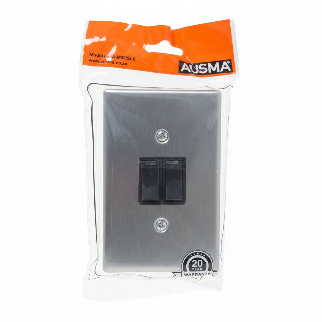 Ausma Steel 2 Lever Wall Switch