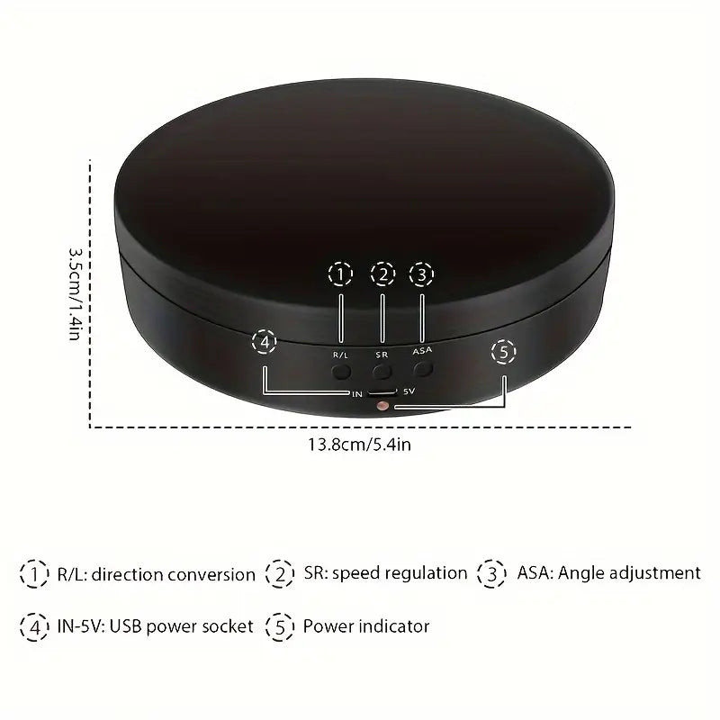 1pc Premium Electric Rotating Display Stand - 360 Degree Auto-Rotation