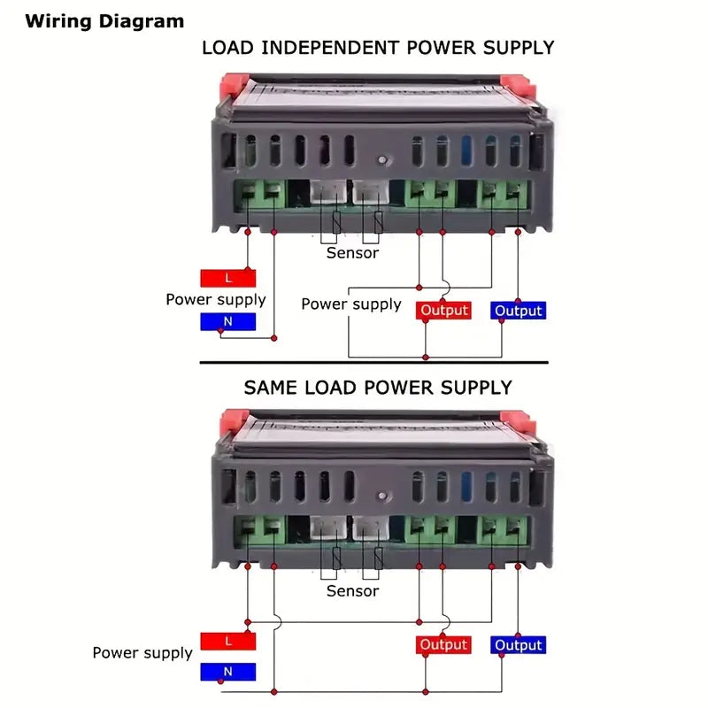 Temperature Controller Dual Digital STC-3008 with Dual Relay Output Thermostat