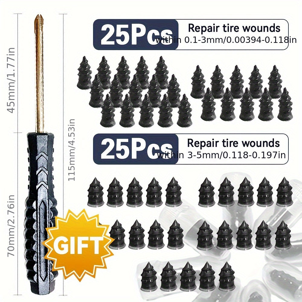 Temu wholesale car tire repair tools with tire nails and adhesive, used for quick and effective tire repairs.