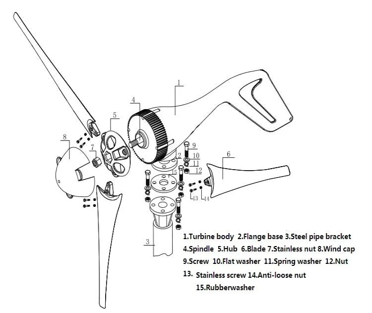 400W 3 Blades 24V Wind Turbine with Charge Controller