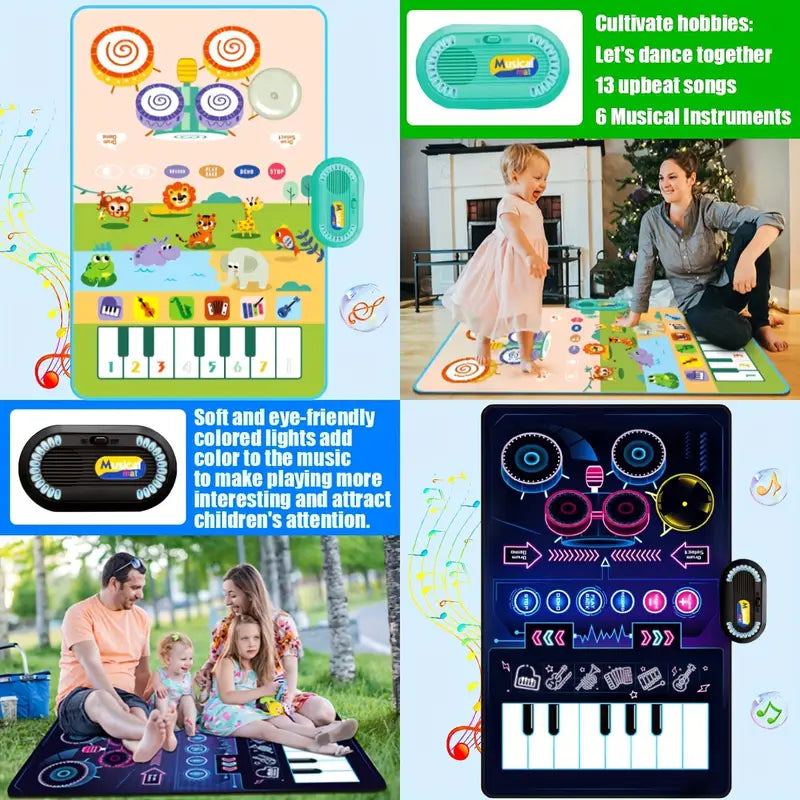 Interactive 2-in-1 Youngsters Musical Play Mat & Drum Set