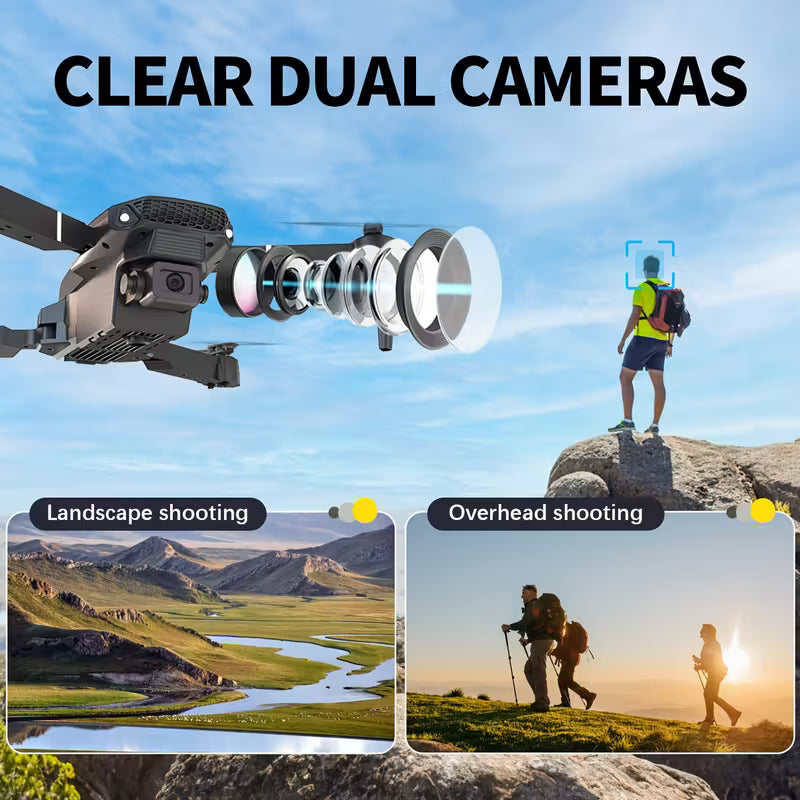FACEGLE E88 Nova Optical Flow Drone - 360° Spinning, Foldable Wings