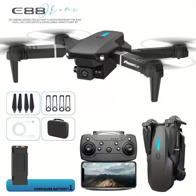 FACEGLE E88 Nova Optical Flow Drone - 360° Spinning, Foldable Wings