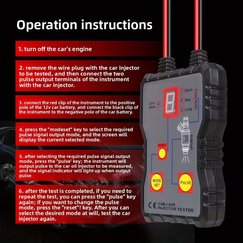 Temu automotive fuel injector testing and cleaning tool, injector tester for diagnosing and cleaning fuel injectors in vehicles.