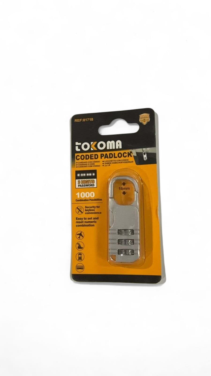 Tokoma High Quality Coded Padlock | Tokoma - Little Tokyo SA