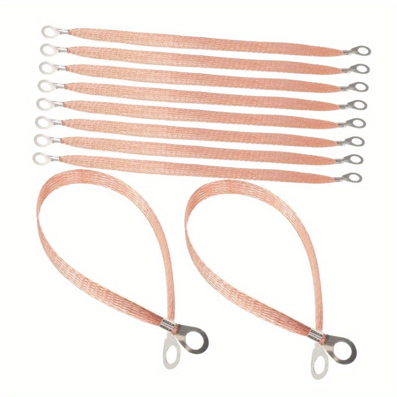 50pcs Temu grounding wire set with braided engine grounding straps for automotive electrical grounding applications.