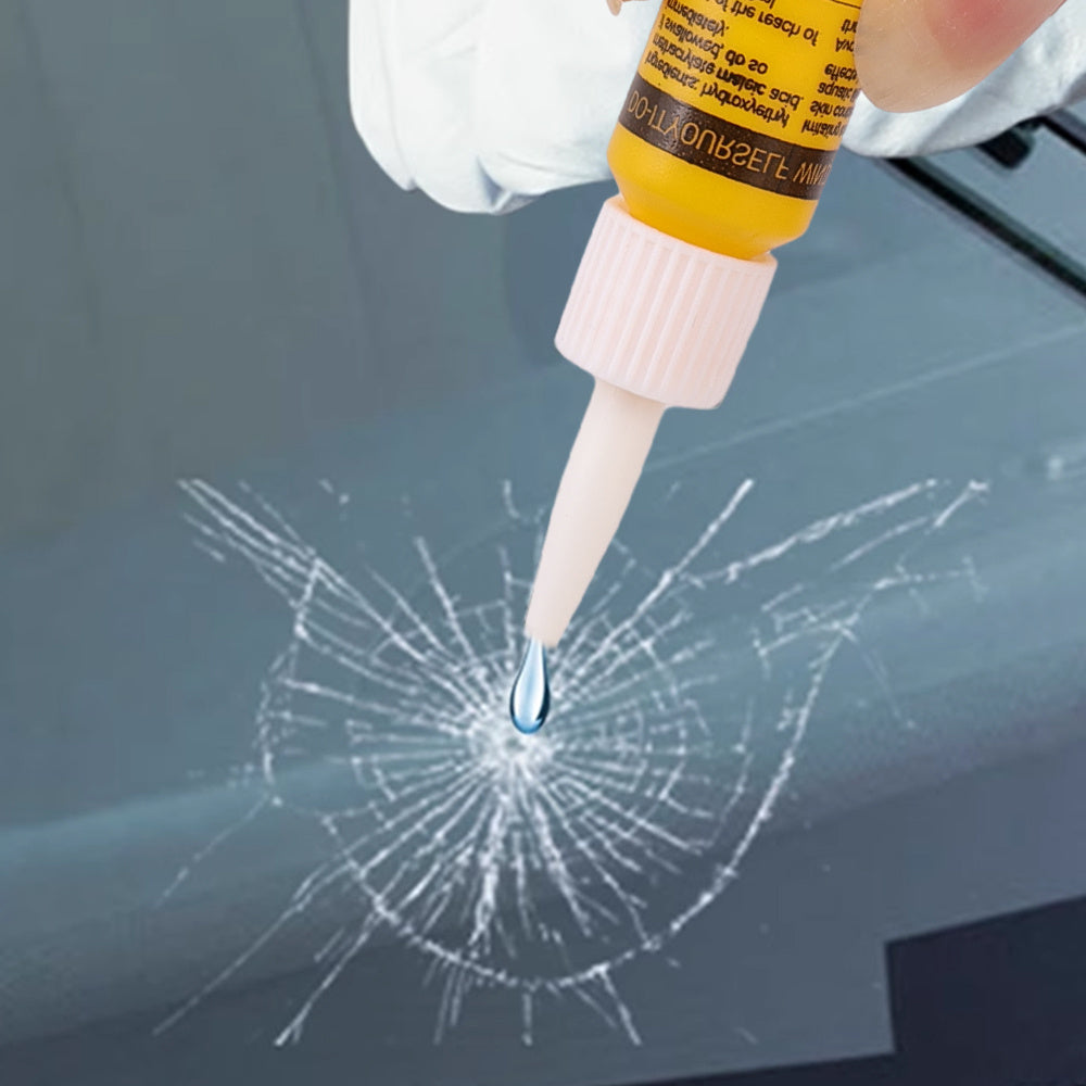 Temu tool kit for repairing cracked car windshields, includes tools for quick and effective windshield crack repair.