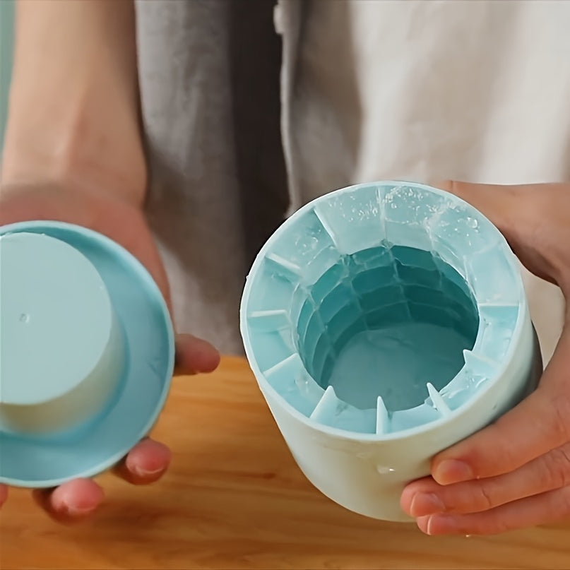 Temu 1pc silicone ice cube mold with durable plastic-like design for quick freezing and easy ice cube removal.
