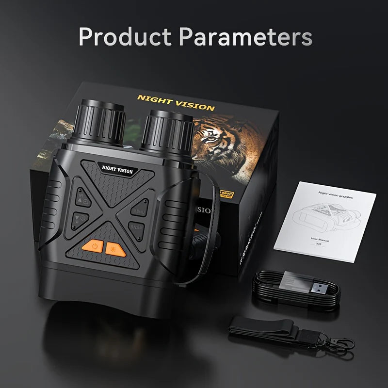 Night Vision Goggles with 10X Digital Zoom, Binoculars Telescope with Long Viewing Distance at night with Built-in Battery