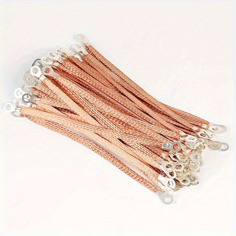 50pcs Temu grounding wire set with braided engine grounding straps for automotive electrical grounding applications.