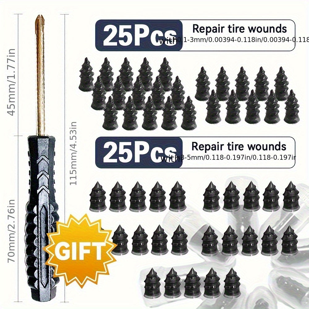 Temu wholesale car tire repair tools including tire nails and adhesive for efficient tire fixing.