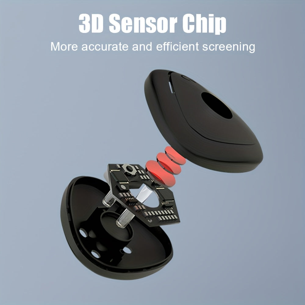 Mini hidden camera detector by Temu, portable device with LED indicator for detecting covert cameras and surveillance devices.