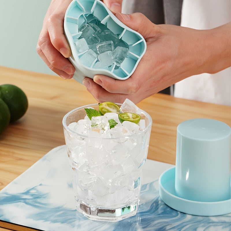 Temu quick-freeze silicone ice cube mold with durable plastic-like tray for fast, easy ice cube freezing in freezer