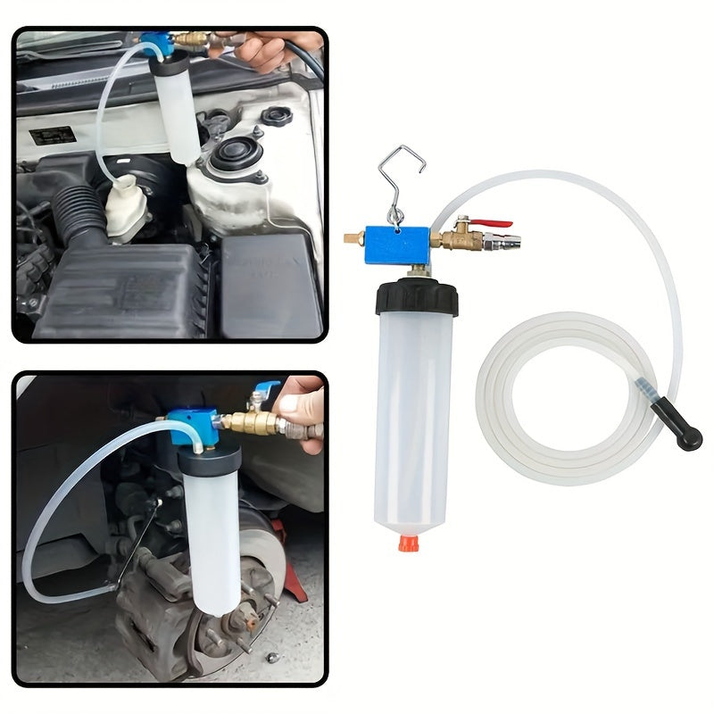 Temu EAFC Universal Auto Brake Fluid Change Kit with brake fluid bottles and tools for vehicle brake system maintenance.