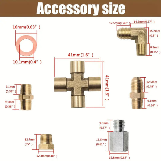 Turbine Oil Feed & Drain Line Kit with 1/8 NPT Connectors - ODL17.78-104.14cm