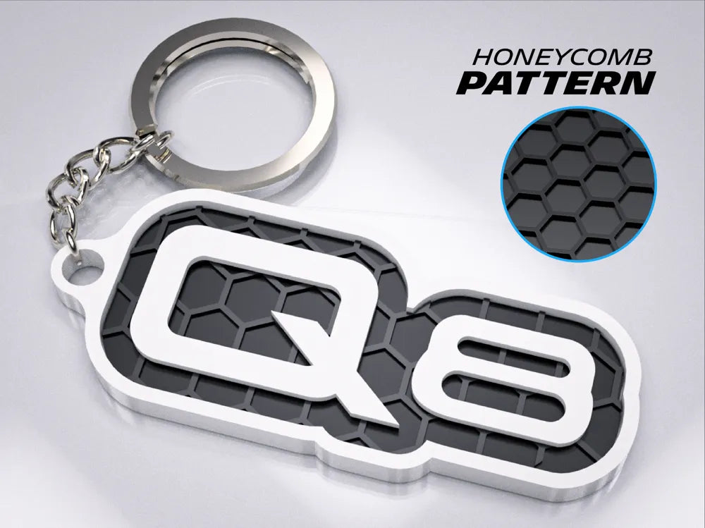 "AUDI Q8" 3D Printed Honeycomb Key Chain