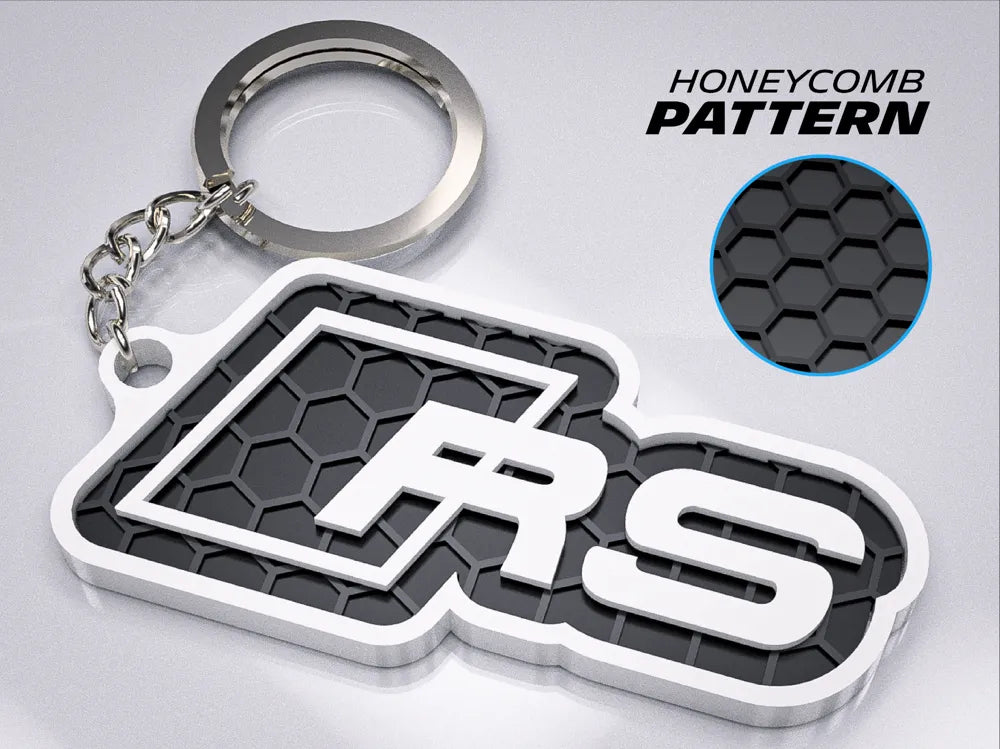 "AUDI RS" 3D Printed Honeycomb Key Chain