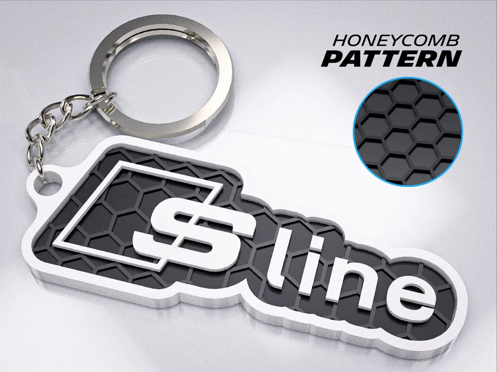 "AUDI S line" 3D Printed Honeycomb Key Chain
