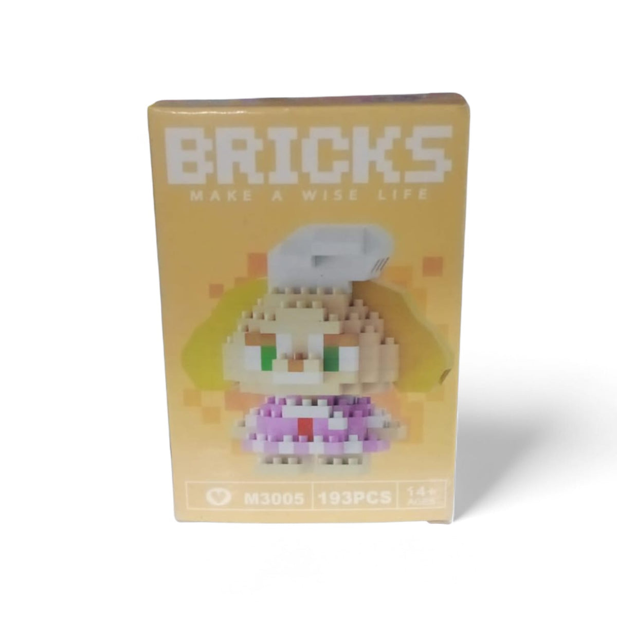 ET Constructable Bricks cartoon character chef figure, colorful plastic building toy for kids, with detailed chef hat and apron.