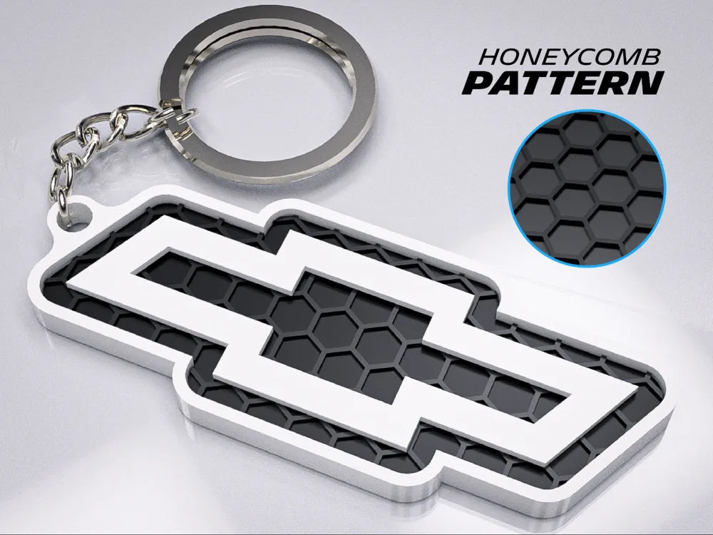 "Chevrolet Badge" 3D Printed Honeycomb Key Chain