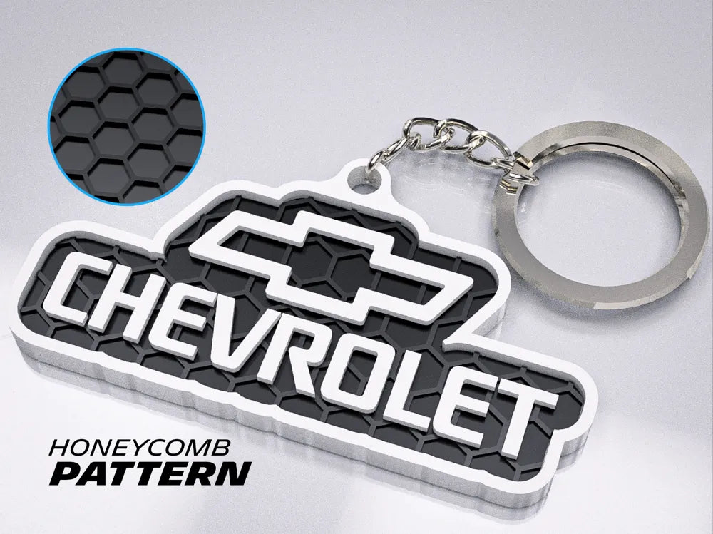 "Chevrolet" 3D Printed Honeycomb Key Chain