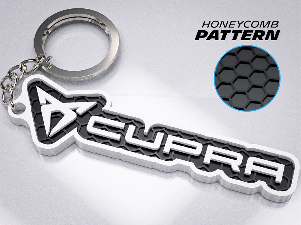 "Cupra" Honeycomb 3D Printed Key Chain