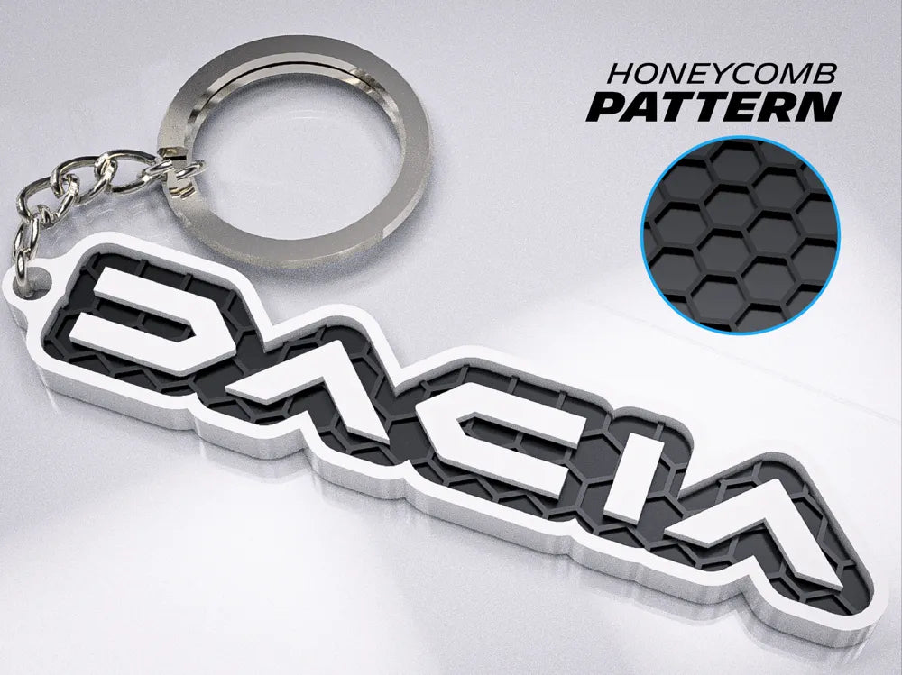 "Dacia" Honeycomb 3D Printed Key Chain