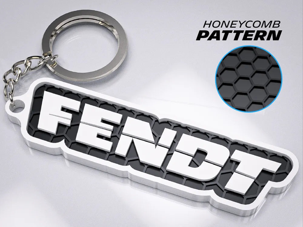 "Fendt" Honeycomb 3D Printed Key Chain