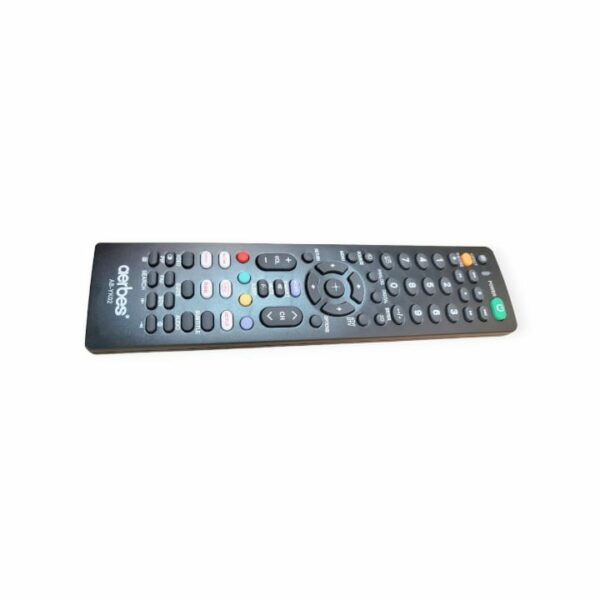 Aerbes AB-YK02 TV remote control compatible with Sony and most TVs, shown in black with buttons for easy TV operation