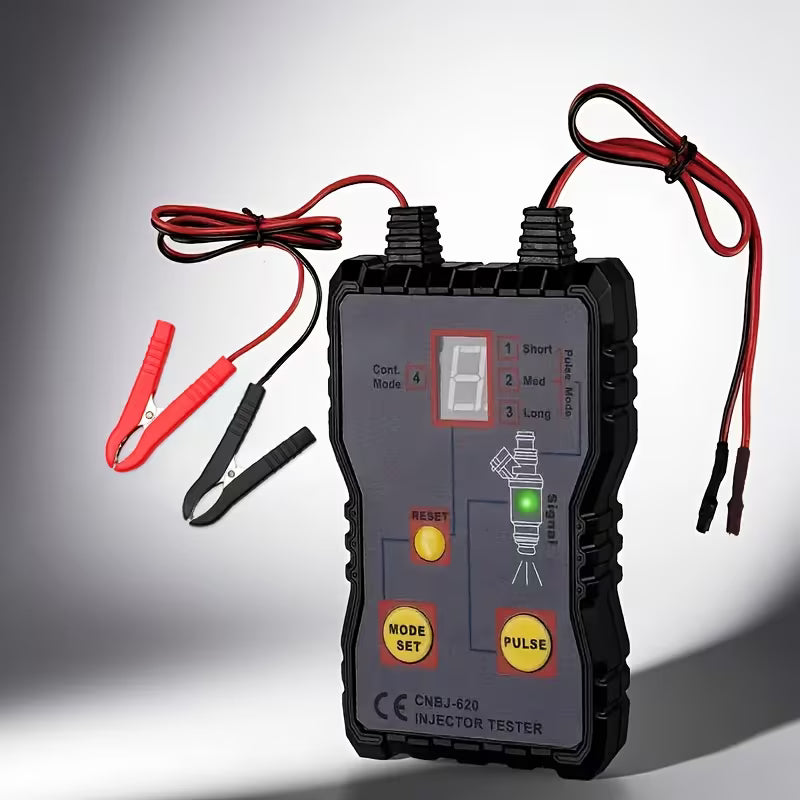 Temu automotive fuel injector testing and cleaning tool, injector tester with digital display and testing ports for engine maintenance.