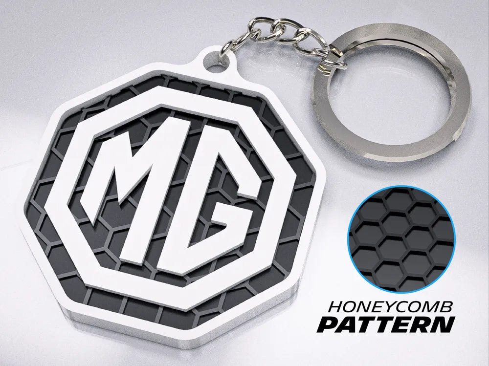 "MG" Honeycomb 3D Printed Key Chain