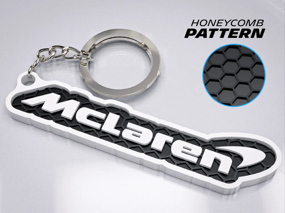 "McLaren" Honeycomb 3D Printed Key Chain